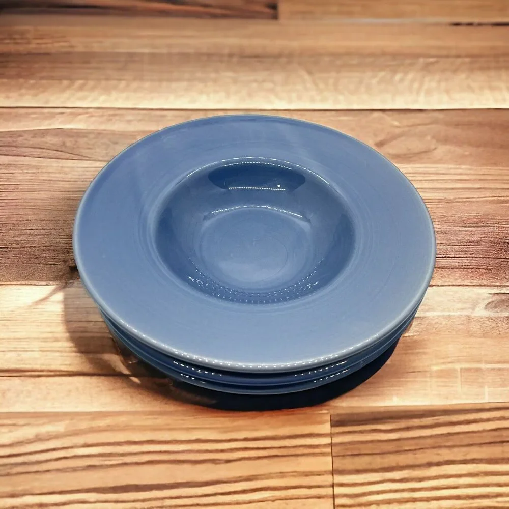 Pier 1 Blue Salad Soup Bowls Set of 3 Stoneware 9